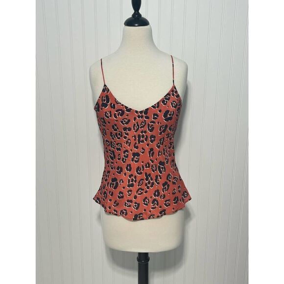 Suboo Zanzibar Bias Cut Cami Cheetah Animal Print Tank Top Coral Pink Medium NWT - Picture 2 of 13